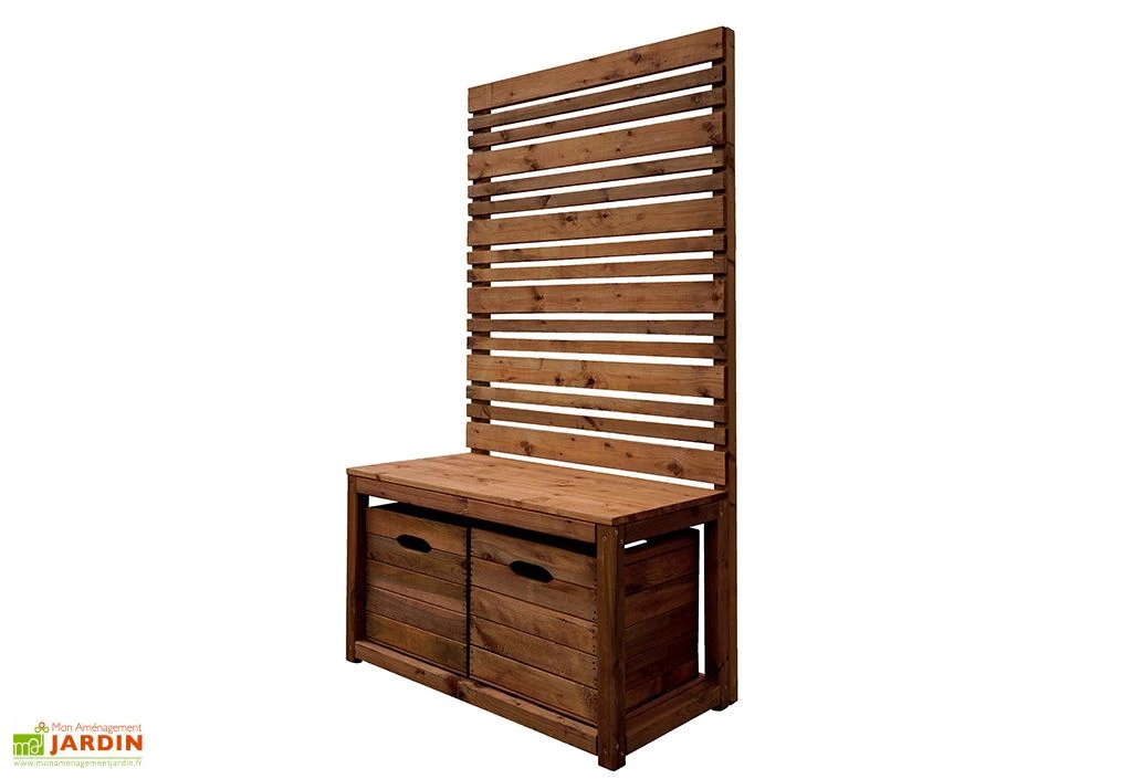 Banc Occultant Avec Rangements En Bois Traité – Memphis 1 Banc Occultant Avec Rangements En Bois Traité – Memphis