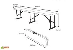 Lifetime Banc Pliable En Acier Et PEHD 182 X 29 Cm 5 Lifetime Banc Pliable En Acier Et PEHD 182 X 29 Cm -Abriet Mobilier Soldes Boutique banc pliable acier pehd lifetime