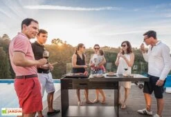 Barbecue Métal GOB01 -Abriet Mobilier Soldes Boutique barbecue metal avec plateau mobile en metal peint