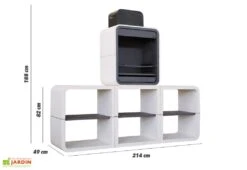 Barbecue Design En Béton SUN05 -Abriet Mobilier Soldes Boutique barbecue modulable beton hydrofuge blanc sun05