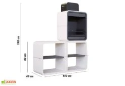 Barbecue Design En Béton SUN03 -Abriet Mobilier Soldes Boutique barbecue modulable sun03 beton hydrofuge blanc