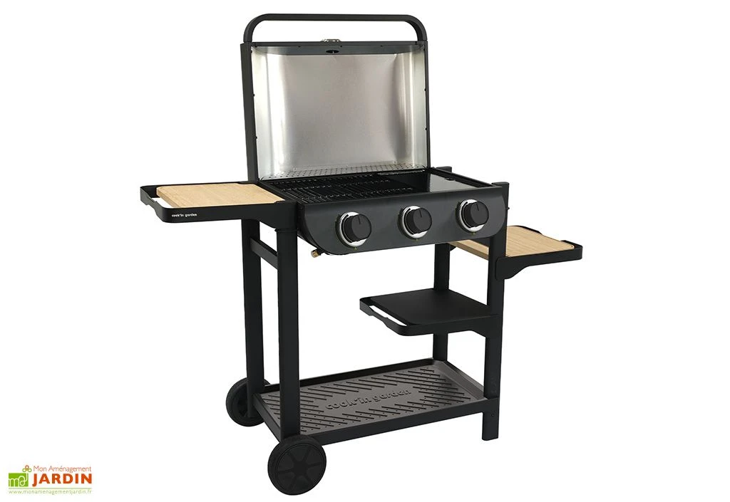Barbecue Au Gaz Sur Chariot En Métal – 3 Brûleurs 2 Barbecue Au Gaz Sur Chariot En Métal – 3 Brûleurs – Image 2