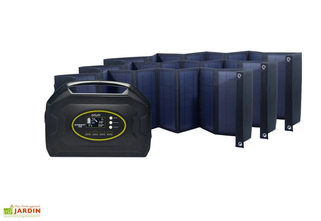 Batterie Nomade Solaire Izywatt 1000 + 3 Panneaux Pliants 60 W 1 Batterie Nomade Solaire Izywatt 1000 + 3 Panneaux Pliants 60 W