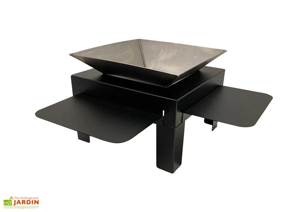 Braséro 2 En 1 En Aluminium Et Acier - 50 X 50 X 120 Cm 2 Braséro 2 En 1 En Aluminium Et Acier - 50 X 50 X 120 Cm – Image 2