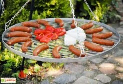 Braséro En Acier Bali + Grill Inox Sur Trépied 180 Cm -Abriet Mobilier Soldes Boutique brasero acier bali grill 2