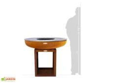 Braséro Barbecue En Acier Et Inox Avec Bûcher Ø102 Cm – Carus L -Abriet Mobilier Soldes Boutique brasero acier barbecue grille cuisson remundi carus l