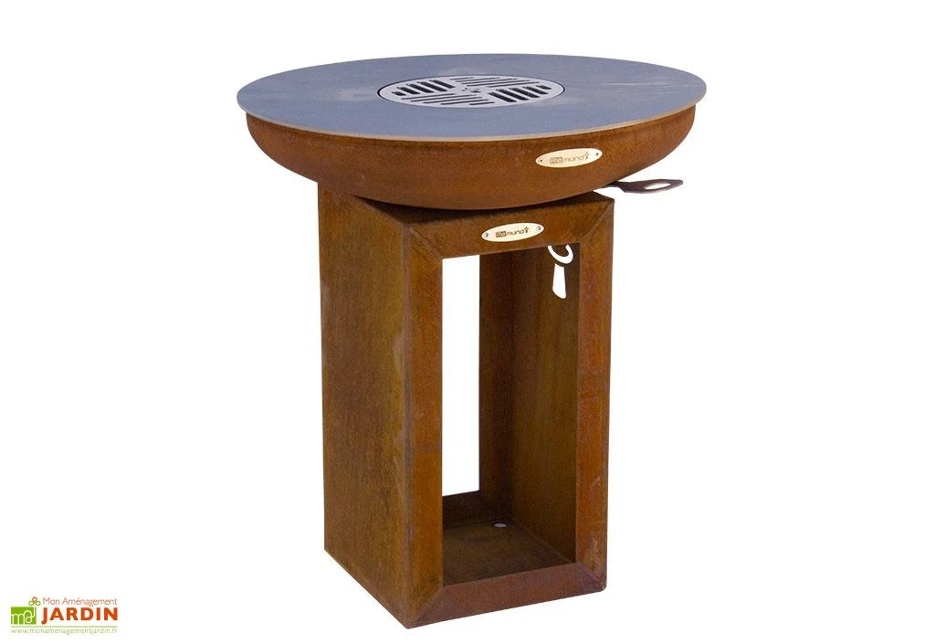 Braséro Barbecue En Acier Et Inox Avec Bûcher Ø62 Cm – Carus S 2 Braséro Barbecue En Acier Et Inox Avec Bûcher Ø62 Cm – Carus S – Image 2