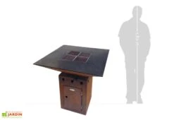 Braséro Barbecue En Acier Et Inox L102 Cm H84 Cm – Cube L -Abriet Mobilier Soldes Boutique brasero acier barbecue grille cuisson remundi cube l