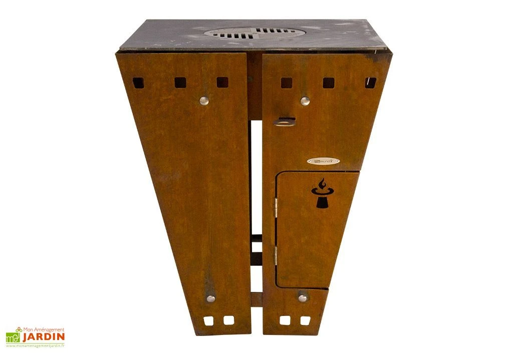 Braséro Barbecue En Acier Et Inox L72 Cm H87 Cm – Magnus Acier 2 Braséro Barbecue En Acier Et Inox L72 Cm H87 Cm – Magnus Acier – Image 2