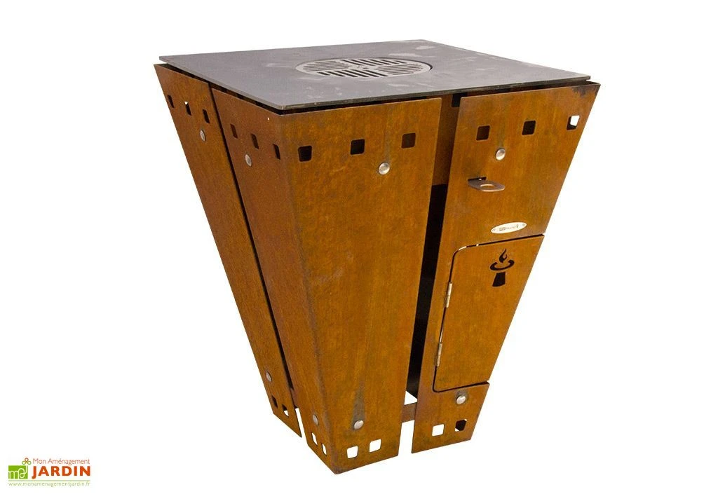 Braséro Barbecue En Acier Et Inox L72 Cm H87 Cm – Magnus Acier 1 Braséro Barbecue En Acier Et Inox L72 Cm H87 Cm – Magnus Acier