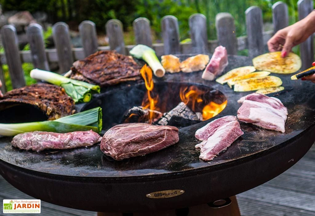 Braséro Barbecue En Acier Et Inox Ø102 Cm H105 Cm – Nero L105 5 Braséro Barbecue En Acier Et Inox Ø102 Cm H105 Cm – Nero L105 – Image 5