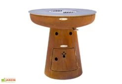 Braséro Barbecue En Acier Et Inox Ø102 Cm H105 Cm – Nero L105