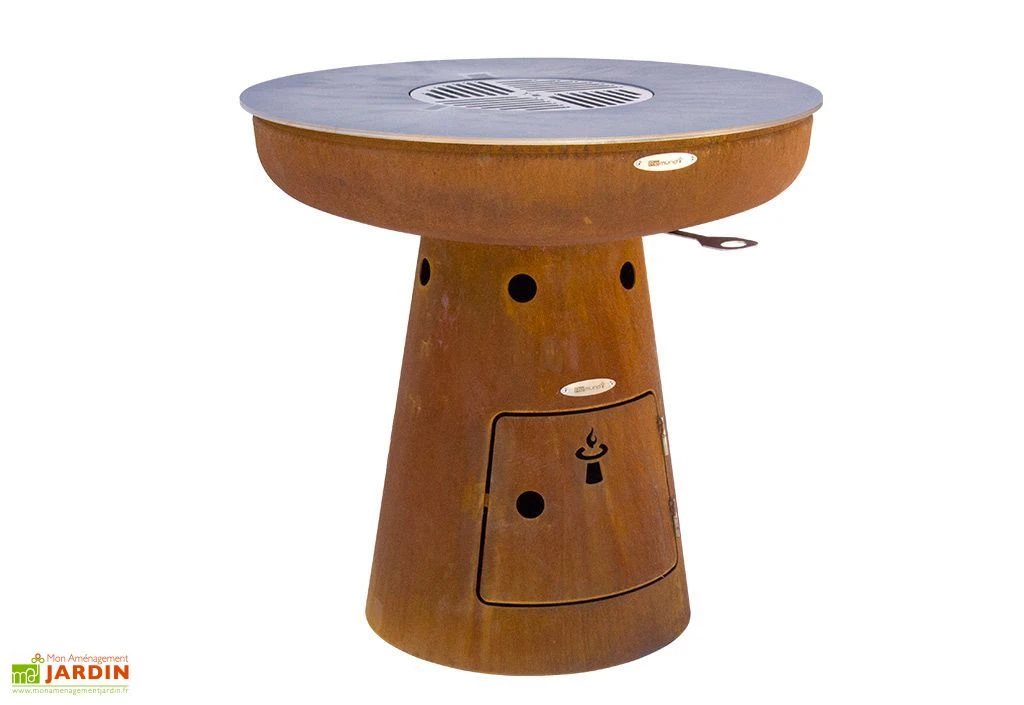 Braséro Barbecue En Acier Et Inox Ø102 Cm H105 Cm – Nero L105 2 Braséro Barbecue En Acier Et Inox Ø102 Cm H105 Cm – Nero L105 – Image 2