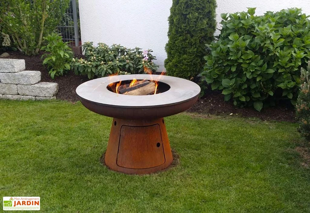 Braséro Barbecue En Acier Et Inox Ø102 Cm H68 Cm – Nero L68 3 Braséro Barbecue En Acier Et Inox Ø102 Cm H68 Cm – Nero L68 – Image 3