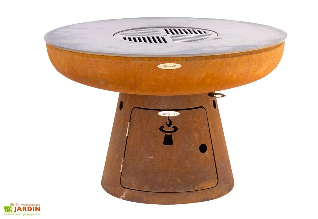 Braséro Barbecue En Acier Et Inox Ø102 Cm H68 Cm – Nero L68 1 Braséro Barbecue En Acier Et Inox Ø102 Cm H68 Cm – Nero L68