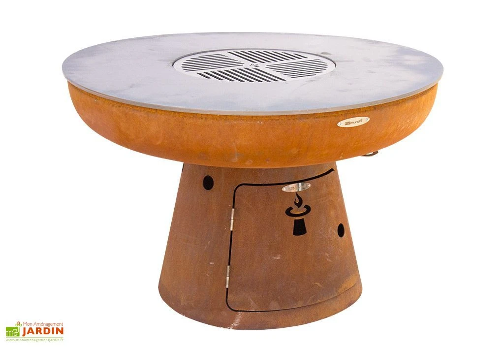 Braséro Barbecue En Acier Et Inox Ø102 Cm H68 Cm – Nero L68 2 Braséro Barbecue En Acier Et Inox Ø102 Cm H68 Cm – Nero L68 – Image 2