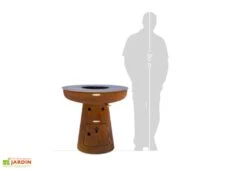 Braséro Barbecue En Acier Et Inox Ø82 Cm H79 Cm – Nero M -Abriet Mobilier Soldes Boutique brasero acier barbecue grille cuisson remundi nero m