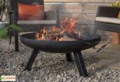 Brasero En Acier Finition Huilée Pittsburgh Ø 80 Cm