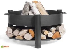 Braséro En Acier Montana + Pare Etincelles (plusieurs Dimensions) -Abriet Mobilier Soldes Boutique brasero acier noir brut montana pare etincelles 2