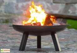 Braséro En Acier Polo + Couvercle (plusieurs Dimensions) -Abriet Mobilier Soldes Boutique brasero acier noir brut polo 1 1