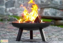 Braséro En Acier Polo + Couvercle (plusieurs Dimensions) -Abriet Mobilier Soldes Boutique brasero acier noir brut polo 2 1