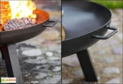 Braséro En Acier Polo (plusieurs Dimensions) -Abriet Mobilier Soldes Boutique brasero acier noir brut polo 4