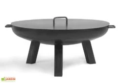 Braséro En Acier Polo + Couvercle (plusieurs Dimensions) -Abriet Mobilier Soldes Boutique brasero acier noir brut polo couvercle 1