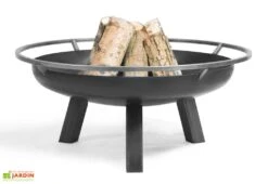 Braséro En Acier Porto + Pare Etincelles (plusieurs Dimensions) -Abriet Mobilier Soldes Boutique brasero acier noir brut porto pare etincelles 3