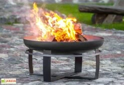 Braséro En Acier Viking + Pare Etincelles (plusieurs Dimensions) -Abriet Mobilier Soldes Boutique brasero acier noir brut viking pare etincelles 3