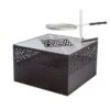 Braséro Barbecue En Acier Cube Small 75 X 45 Cm + Grille De Cuisson