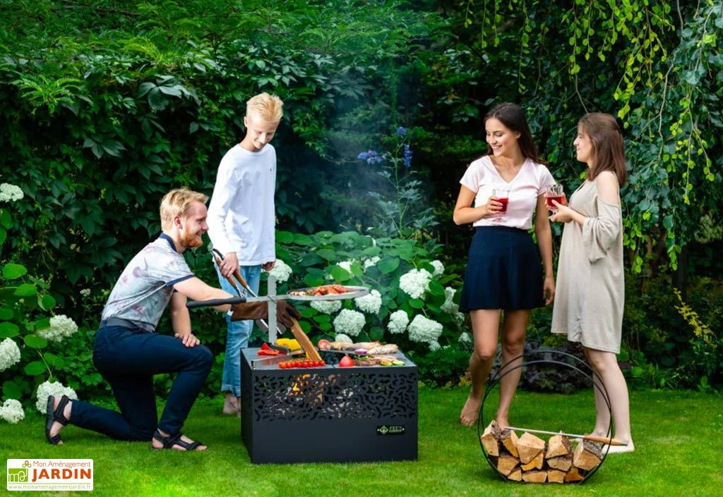 Braséro Barbecue En Acier Cube Small 75 X 45 Cm + Grille De Cuisson 4 Braséro Barbecue En Acier Cube Small 75 X 45 Cm + Grille De Cuisson – Image 4