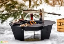 Braséro Barbecue En Acier Olymp 100 Cm + Grille De Cuisson 10 Braséro Barbecue En Acier Olymp 100 Cm + Grille De Cuisson -Abriet Mobilier Soldes Boutique brasero barbecue acier olymp 100cm grille cuisson 2