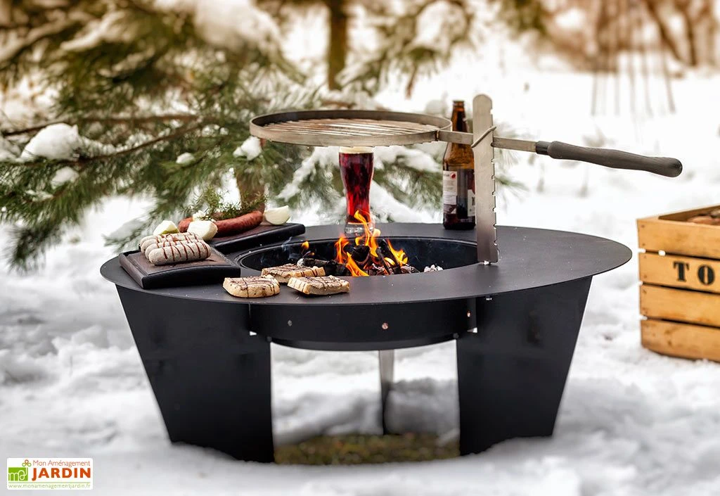 Braséro Barbecue En Acier Olymp 100 Cm + Grille De Cuisson 5 Braséro Barbecue En Acier Olymp 100 Cm + Grille De Cuisson – Image 5