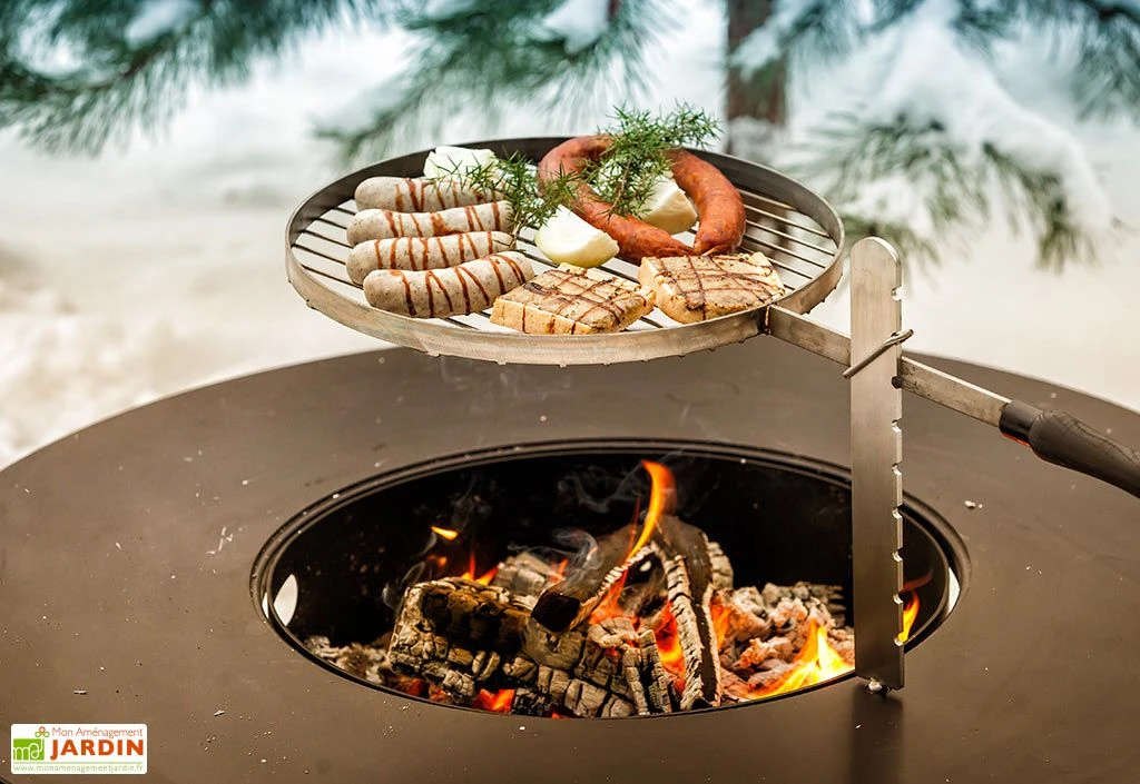 Braséro Barbecue En Acier Olymp 100 Cm + Grille De Cuisson 6 Braséro Barbecue En Acier Olymp 100 Cm + Grille De Cuisson – Image 6