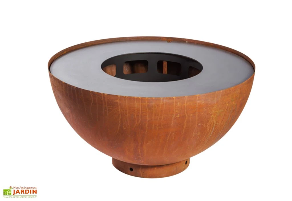 Braséro Barbecue En Acier Boule Oxydé 100 Cm 1 Braséro Barbecue En Acier Boule Oxydé 100 Cm