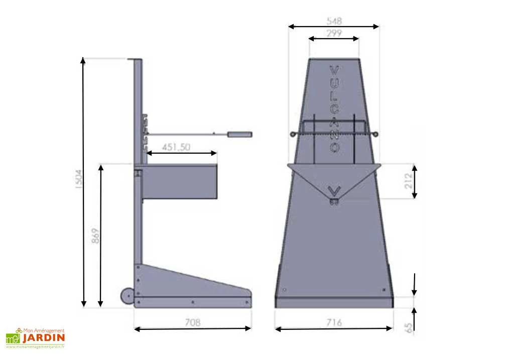 Braséro Barbecue Vulcano Design Acier 4 Braséro Barbecue Vulcano Design Acier – Image 4