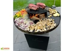 Brasero D’extérieur Avec Plaque De Cuisson En Acier – ø 85 Cm 6 Brasero D’extérieur Avec Plaque De Cuisson En Acier – ø 85 Cm -Abriet Mobilier Soldes Boutique brasero circulaire cuisson