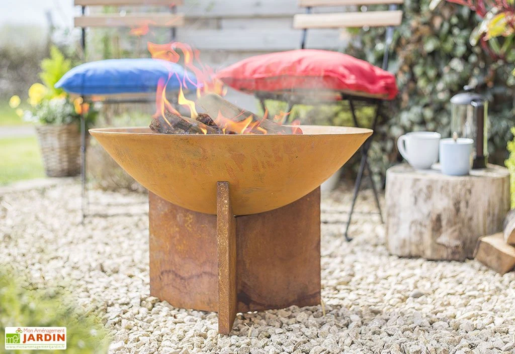 Braséro De Jardin En Fonte Et Acier Oxydé Kala 56 Cm 2 Braséro De Jardin En Fonte Et Acier Oxydé Kala 56 Cm – Image 2