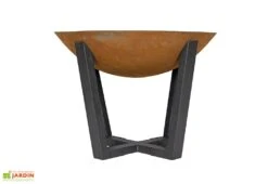 Braséro De Jardin En Fonte Oxydée Et Acier Noir Icarus 66 Cm