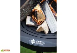 Braséro Barbecue En Acier Lune 100 Cm + Grille De Cuisson 8 Braséro Barbecue En Acier Lune 100 Cm + Grille De Cuisson -Abriet Mobilier Soldes Boutique brasero jardin acier feu du jardin