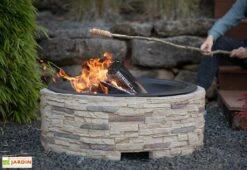 Braséro En Aluminium Imitation Pierre Ø 90 Cm 7 Braséro En Aluminium Imitation Pierre Ø 90 Cm -Abriet Mobilier Soldes Boutique brasero jardin imitation pierre