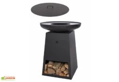 Braséro Plancha En Acier Avec Couvercle Couleur Noire – Ø80 Cm