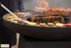 Braséro Plancha En Acier Avec Couvercle Couleur Noire – Ø80 Cm -Abriet Mobilier Soldes Boutique brasero orion noir 4