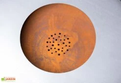 Braséro Plancha En Acier Avec Couvercle Couleur Rouille – Ø80 Cm -Abriet Mobilier Soldes Boutique brasero orion rouille 6