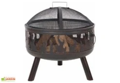 Braséro De Jardin En Acier Ø61 Cm + Grille Et Pare-étincelles - Blazer