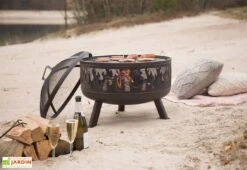 Braséro De Jardin En Acier Ø61 Cm + Grille Et Pare-étincelles - Blazer -Abriet Mobilier Soldes Boutique brasero redfire blazer 3