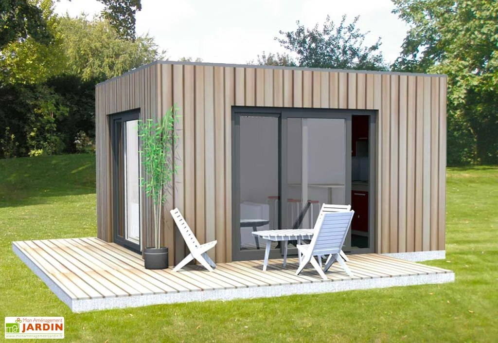 Chalet En Bois Habitable 15 M² - Bungalow Design Studio 395 X 375 Cm 1 Chalet En Bois Habitable 15 M² - Bungalow Design Studio 395 X 375 Cm