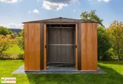 Abri De Jardin En Acier Galvanisé Imitation Bois 4 M² 8 Abri De Jardin En Acier Galvanisé Imitation Bois 4 M² -Abriet Mobilier Soldes Boutique cabane jardin acier galvanise imitation bois 4m