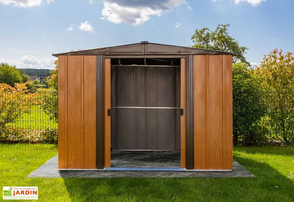 Abri De Jardin En Acier Galvanisé Imitation Bois 4 M² 3 Abri De Jardin En Acier Galvanisé Imitation Bois 4 M² – Image 3