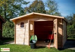 Abri De Jardin En Bois Douglas 28 Mm – 13,37 M² : 3,51 X 3,81 M
